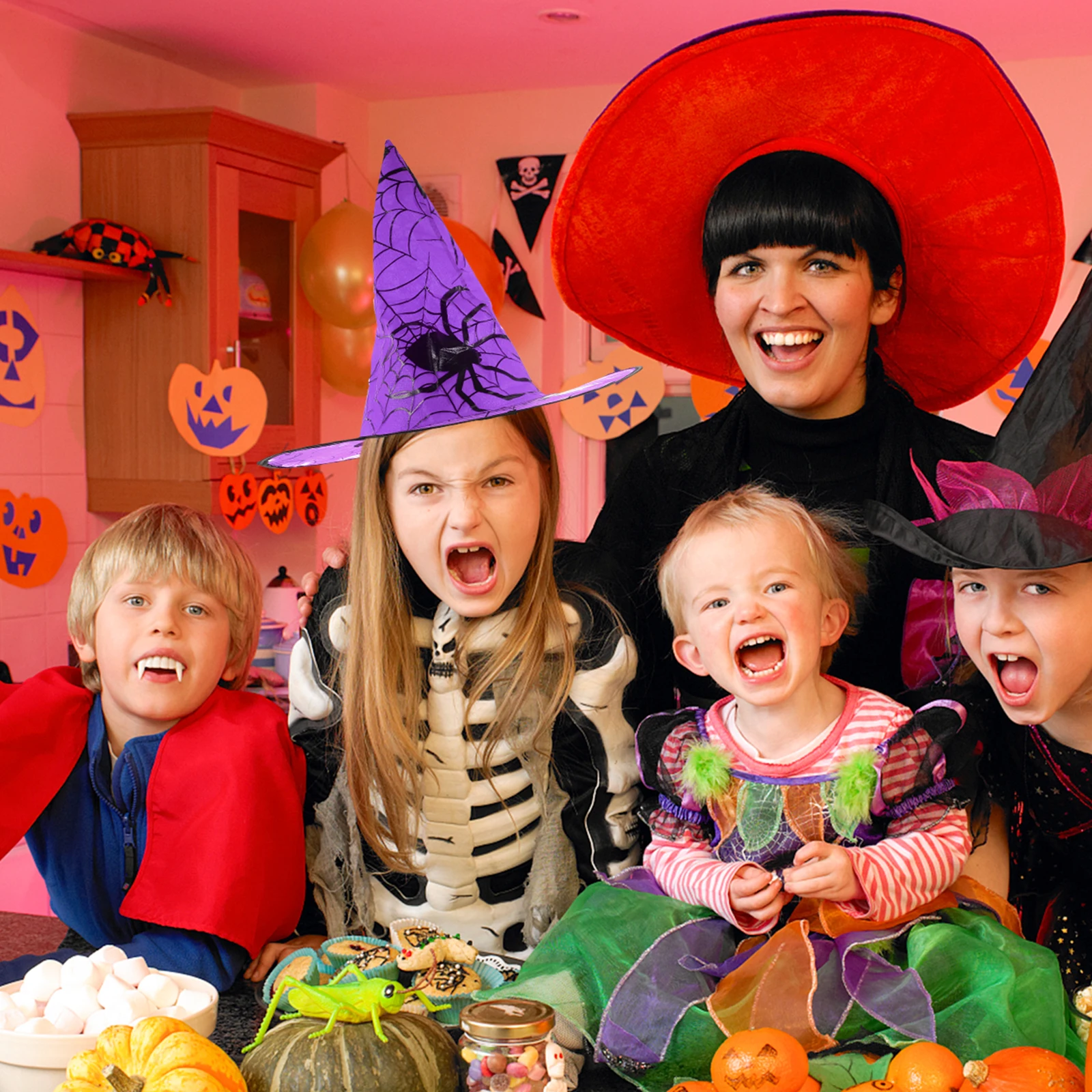 5 Pcs Witch Hat Cosplay for Halloween Party Hats Women's Clothing Adults Costume Prop Design Miss