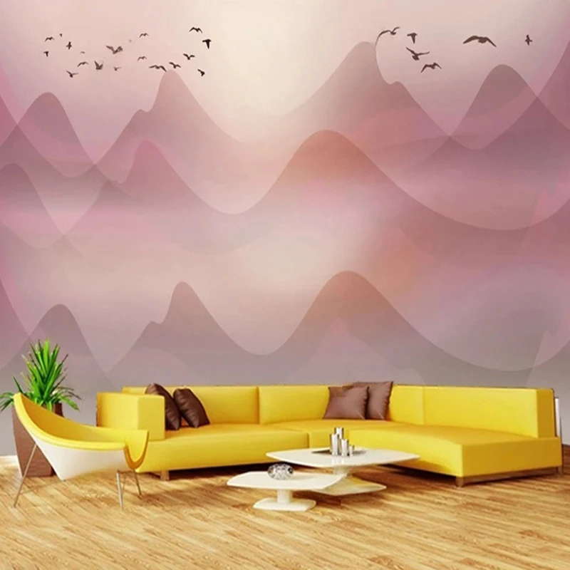 MU8236  Creative Green Plant Leaves Mural Wallpaper Living Room Bedroom TV Background Wall Home Decor 3D Wall Covering Fresco