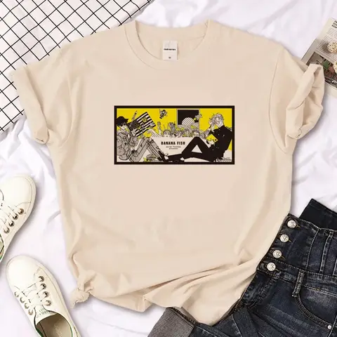 Banana Fish Tshirt Women Summer Streetwear Japanese Top Girl Harajuku Clothes Fashion Casual Graphic Clothing Short Sleeve