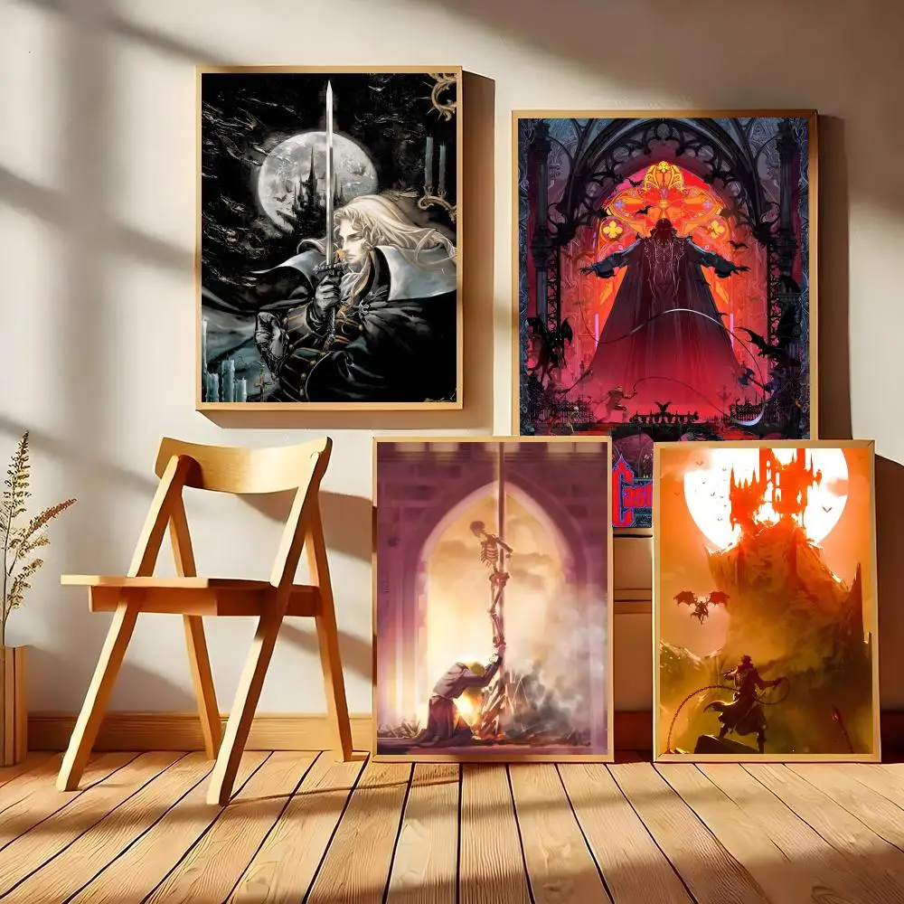 Castlevania Anime Game Poster Easy To Install Self Adhesive HD Wall Decor Waterproof Tear Resistant Home Bedroom Perfect Gift