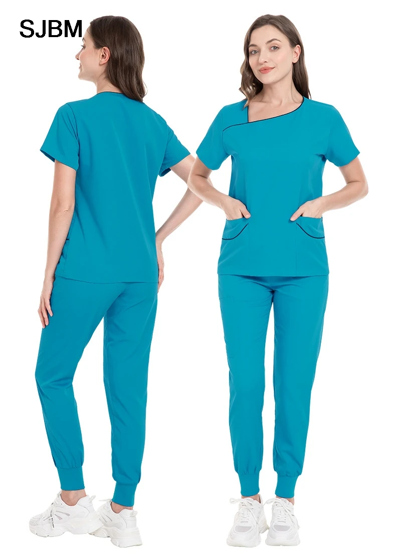 病院 サロン クリニック 仕事用 医療サービス スーツ 新しい伸縮性のある女性看護師スクラブセット 美容院看護師ユニフォーム