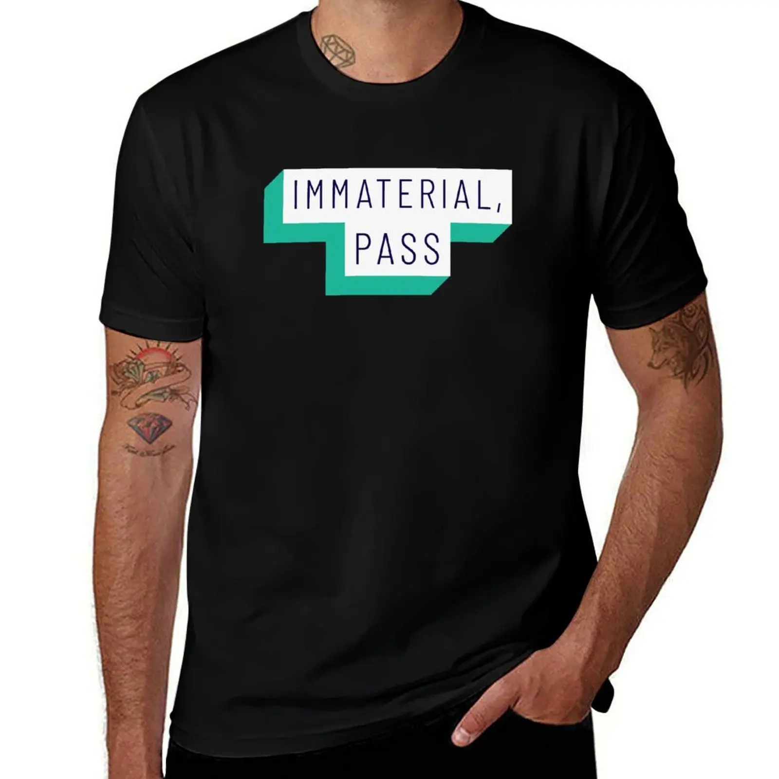 Immaterial, Pass T-Shirt Big Size Short Sleeve Casual Top