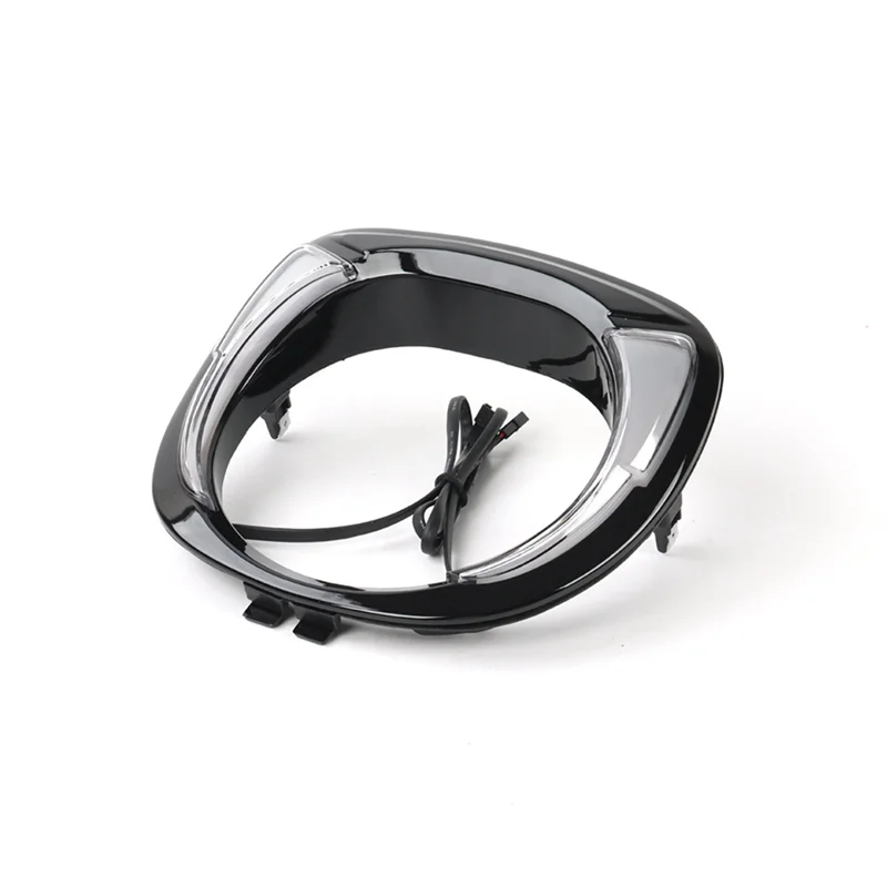 

For Indian Chieftain Dark Horse/Elite Classic/Limited Motorcycle LED Amber Headlight Bezel Replacement Lamp Silver