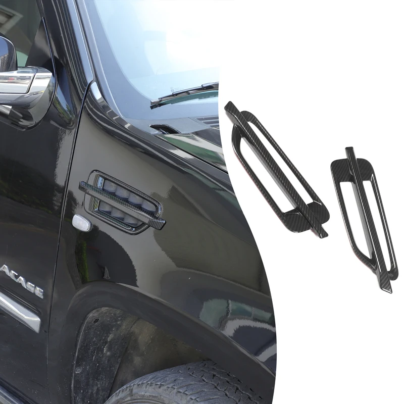 

2piece set ABS carbon fiber For Cadillac Escalade 2007-2014 car side air outlet fender fender decorative frame car accessories