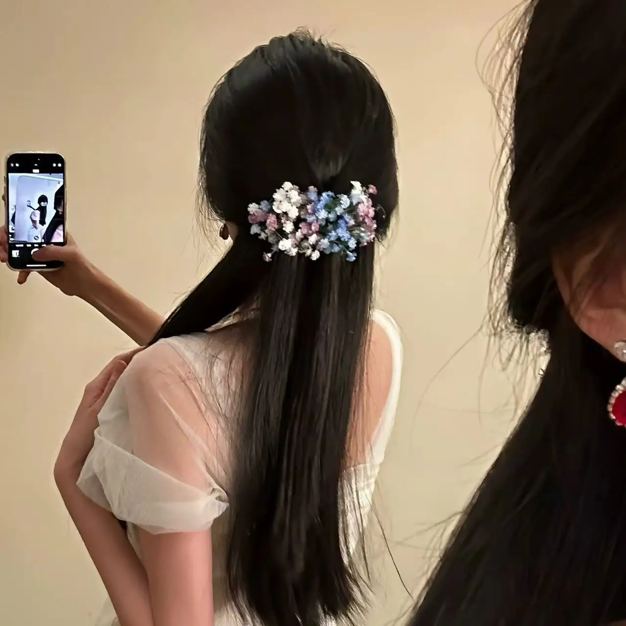 

Sweet Baby's Breath Hair Clip Artificial Flower Hair Accessories High-value Hairpin Elegant Bridal Evening Headdress