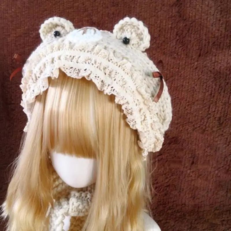 قبعات الأطفال الدافئة متماسكة قبعة صغيرة آذان لطيف محبوك قبعات الفتيات الشتاء أغطية الرأس #2