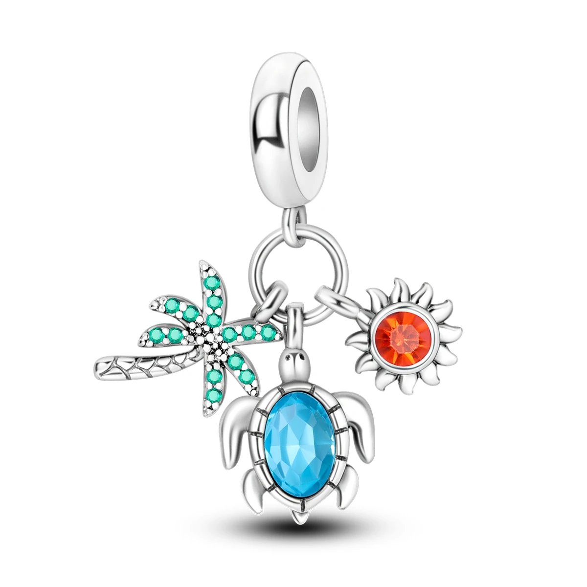 925er Sterlingsilber-Anhänger Sommer-Schildkröte Walhai Seepferdchen Delfin Seestern Anhängerperle passend für Armband DIY für Damen Schmuck
