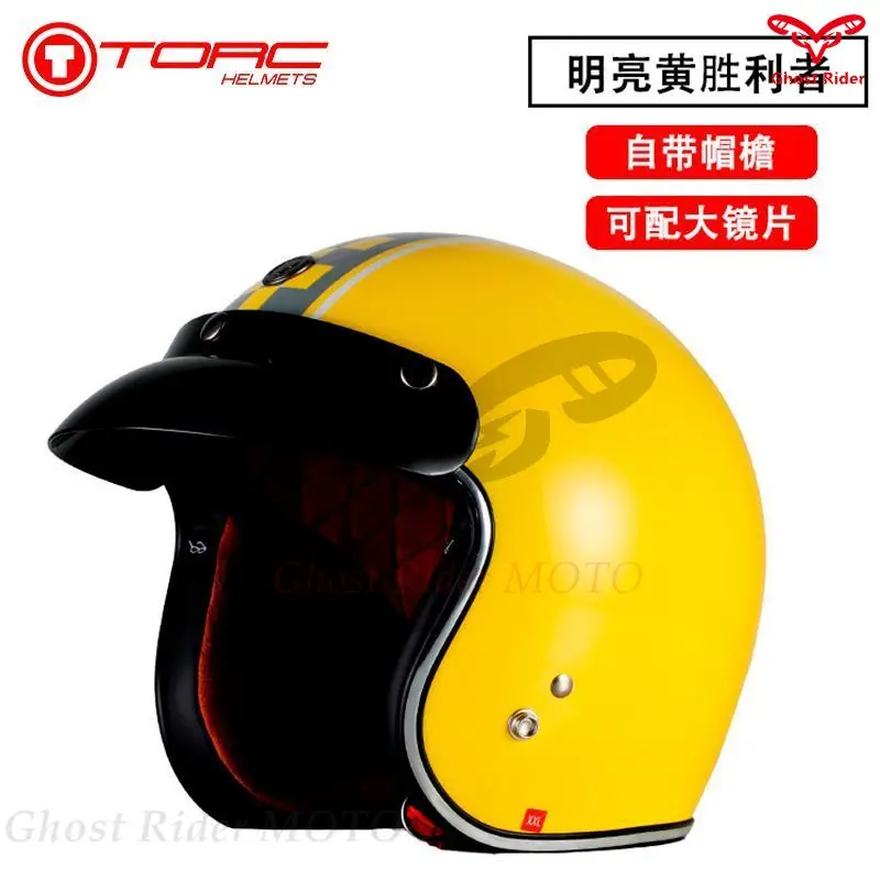 TORC T50 Motorcycle Retro Helmet Men Women's Cruising DOT Half Helmet Locomotive Summer scooter or  motorbike helmet