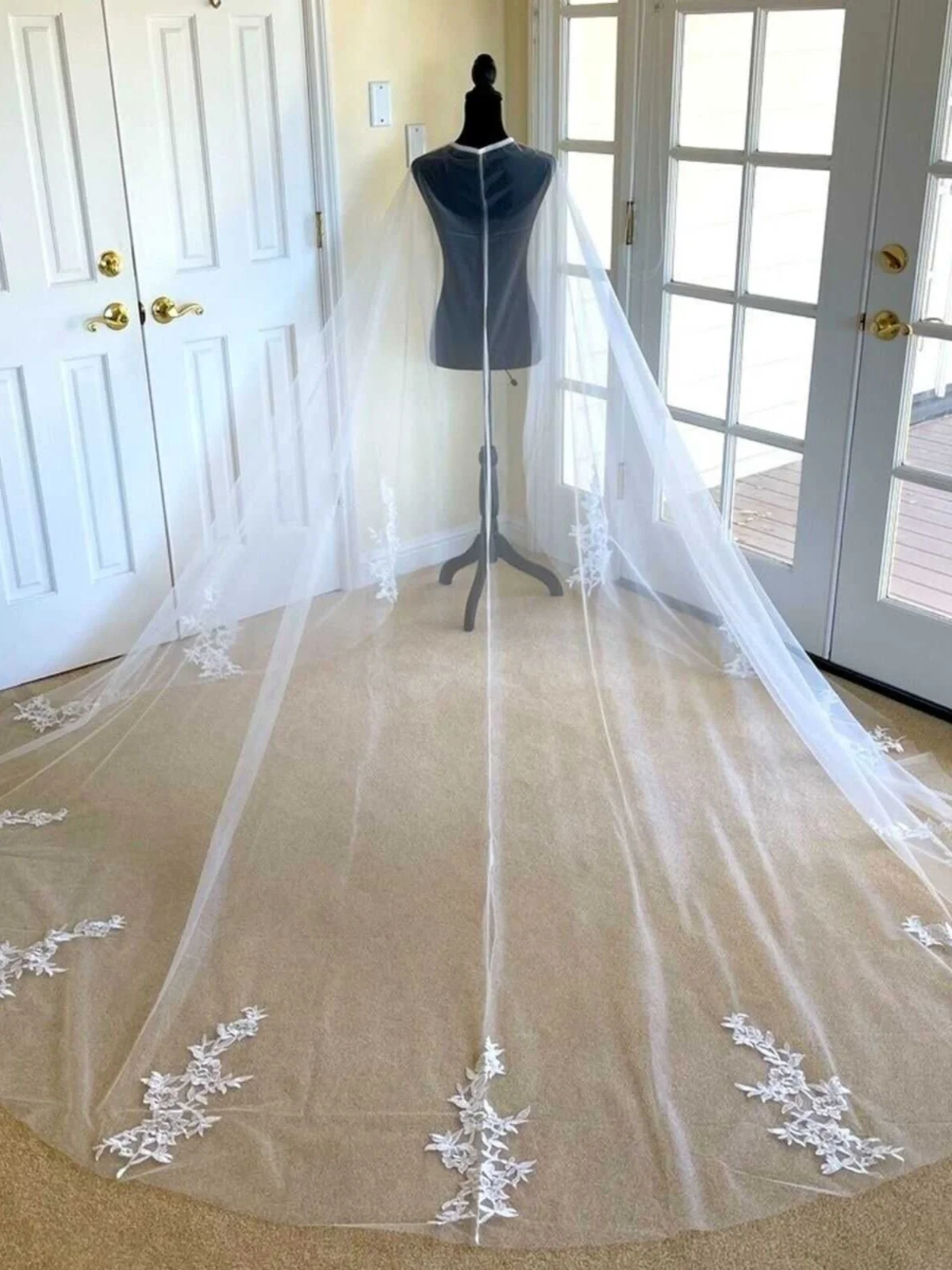 

Long Tail Wedding Dr Accory awl round Ne Lace Insert Spring 2024 Collection Ele Bridal Gown with oulder Cover