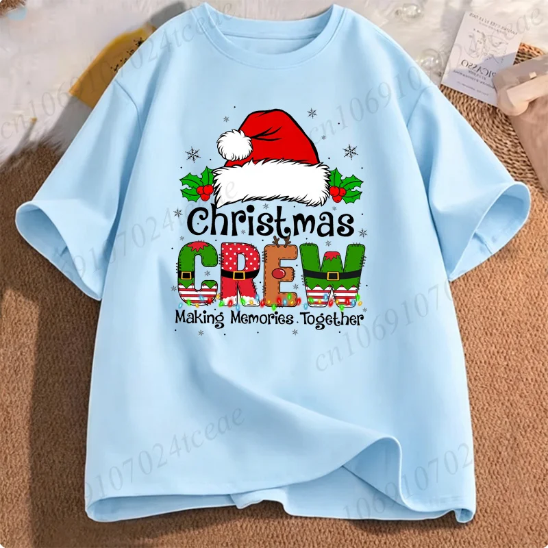 Christmas Crew 2026 Graphic Men's Women T-Shirts Santa Reindeer Matching Family T Shirt Shirt Short Sleeve Tops Holiday Tops