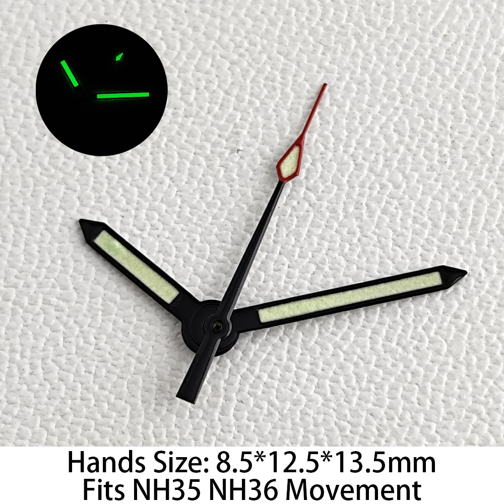 NH35 Zeiger Grün Leuchtend Passend für NH35 NN36 Automatikwerk Uhrenzubehör NH35 Zeiger für Armbanduhren