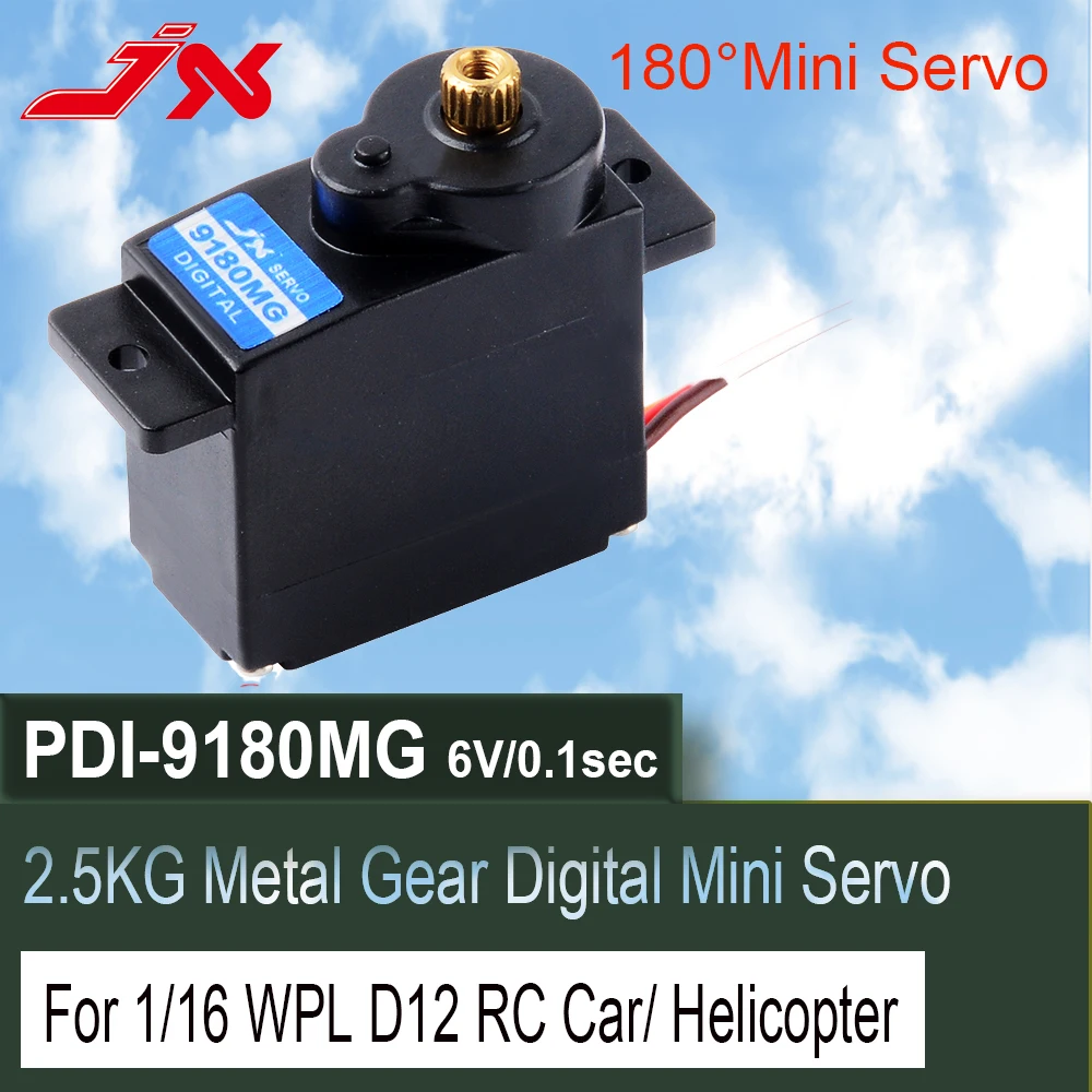 JX PDI-9180MG 180 Degree Mini Servo 2.5kg 0.12sec Metal Gear Digital Servo For 1/16 WPL D12 Upgraded Accessory And Wing Airplane