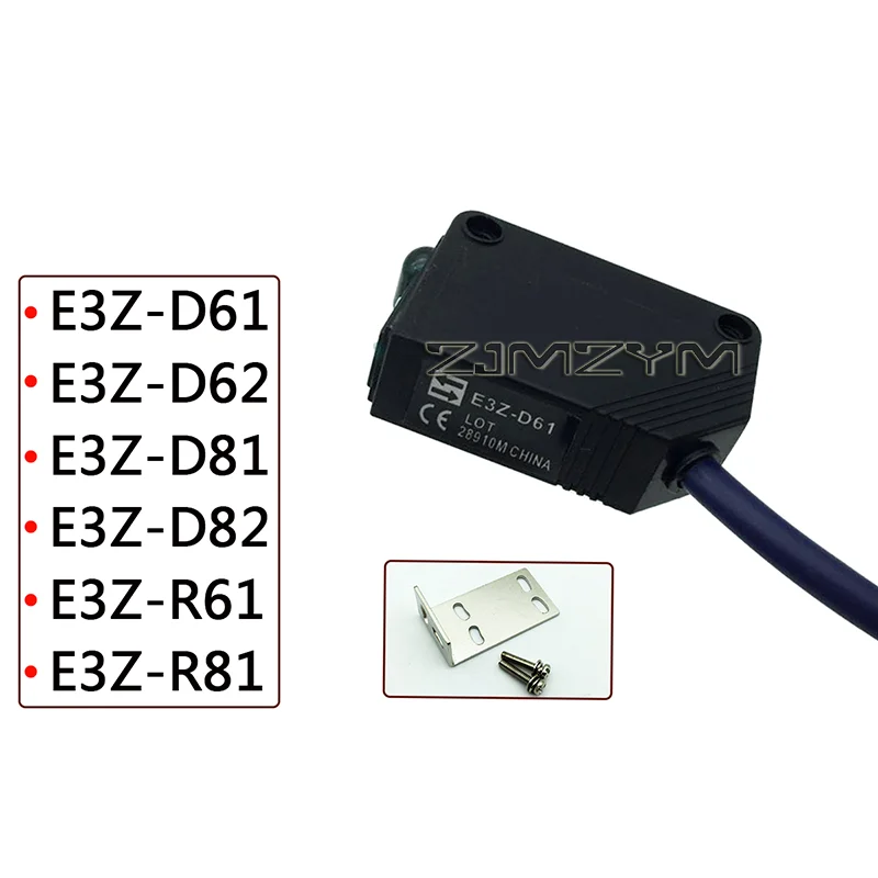 E3Z-D61D62 E3Z-D81D82 E3Z-R61R81 Infrared Diffuse Reflection Photoelectric Switch Sensor NPN PNP 24VDC Infrared Optical Switch