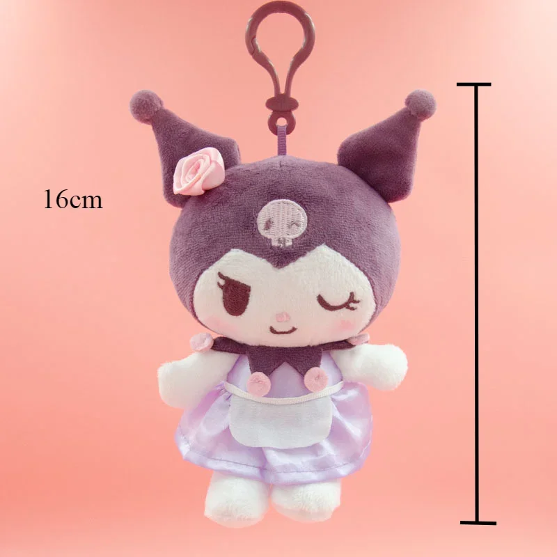 14/16cm Kawaii Sanrio Mymelody Kuromi Cinnamoroll Plush Doll Keychain Pendant Schoolbag Deco Girl Christmas Gift Home Furnishing