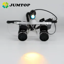 Binocular Dental Loupes 3.5X-5.5X Magnifier with 5W Headlight Rechargeable Magnifying Glasses 350-550mm Working Distance