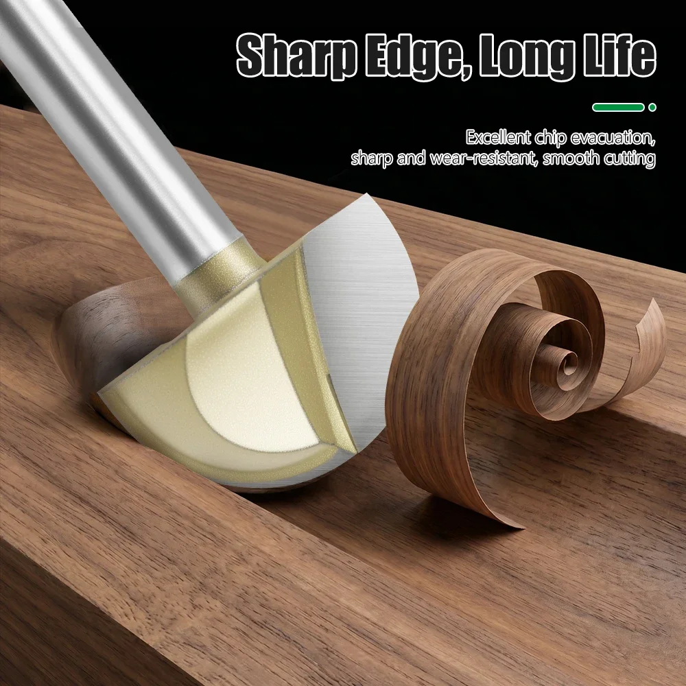 LAVIE 1/4-Zoll-Rundfräser mit Schaft, 15,88 mm-25,4 mm, zum Kantenfräsen, Nutenfräsen und dekorativen Holzschnitzarbeiten H0704206GD – Detail 5