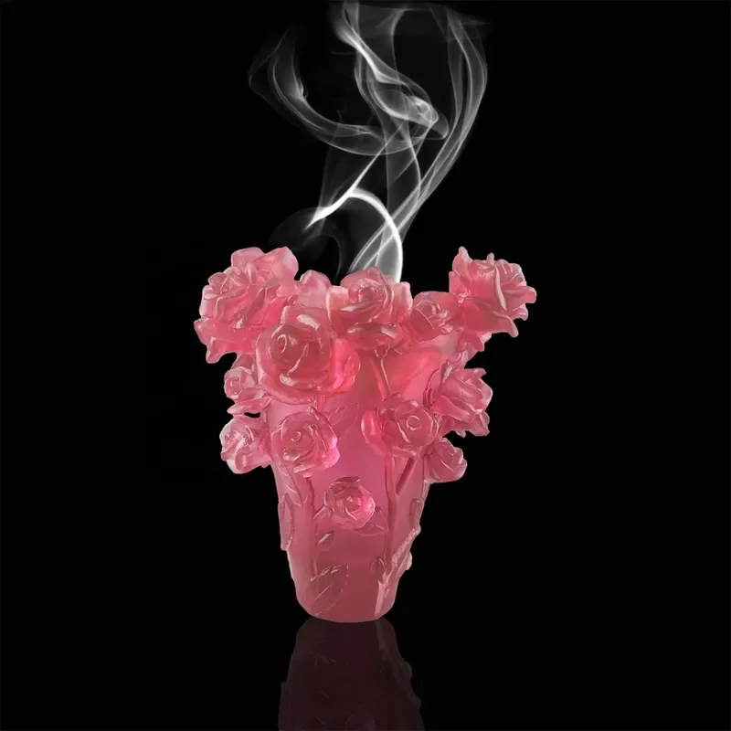 Modern Multi Color New Rose Crystal Craft Incense Burner for Wedding Decor and Rose Burner