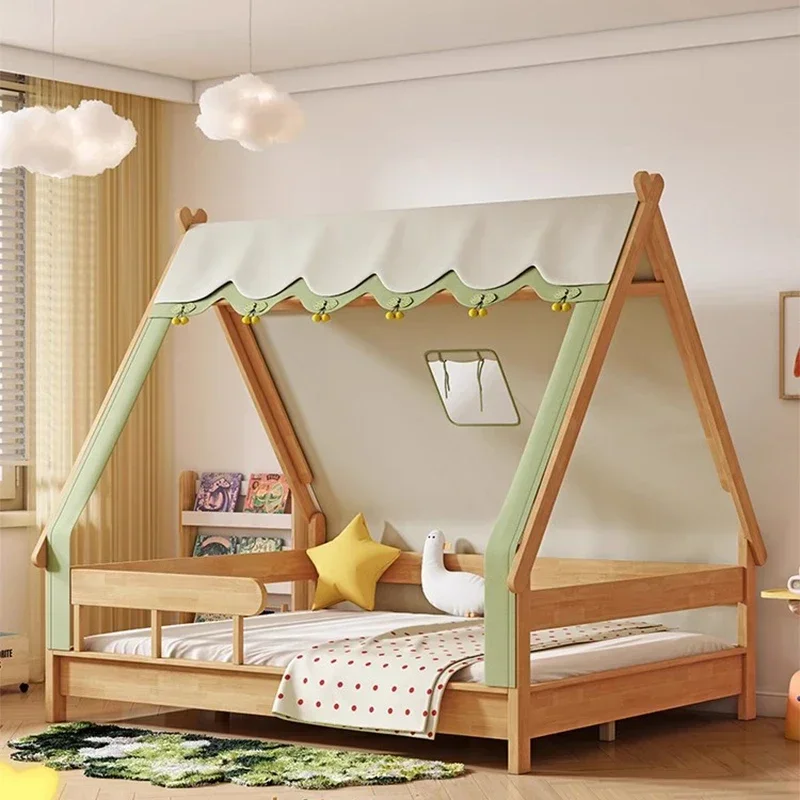 Low Loft Bed Toddler Furniture Children's Baby Walkers Wooden Boy Child Car Luxury Kids Handrail Safety Pink Comforters Berceau‌