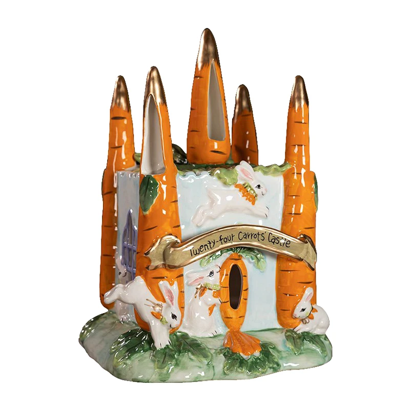 Castillo de conejo de cerámica, mueble de TV europeo, mueble de vino, decoración del hogar, nido de cerámica para hámster