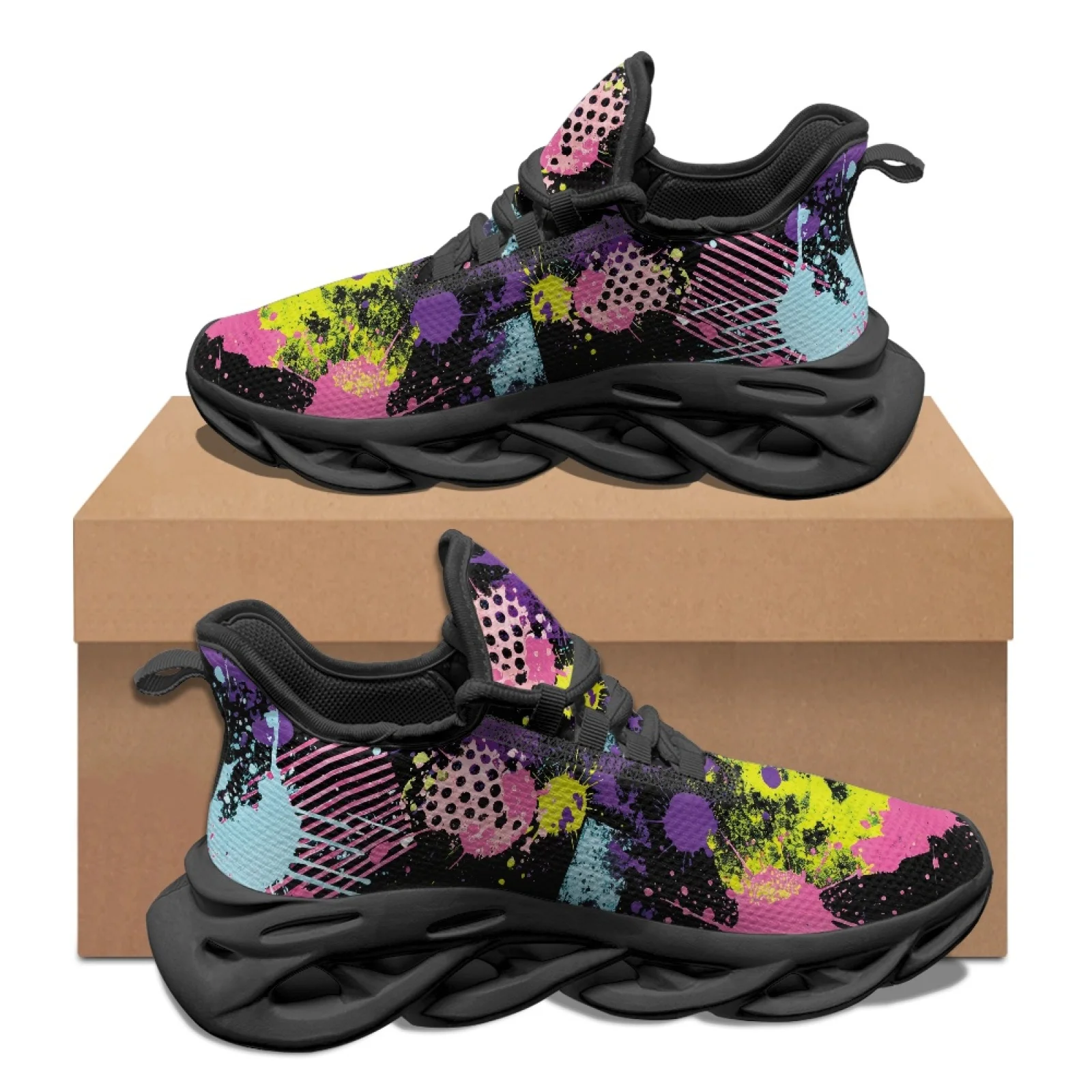 PENSTROLL Colorful Graffiti Wear-Resistant Men's Running Shoes for Student Mesh & EVA Athletic Sneakers Athletic Trainer