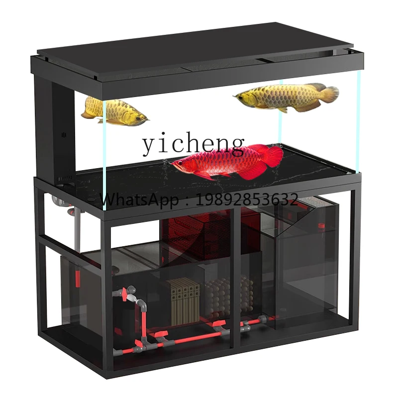 AA  new dragon tank aquarium bottom filter living room large sea dragon home office water-free ultra-white tank