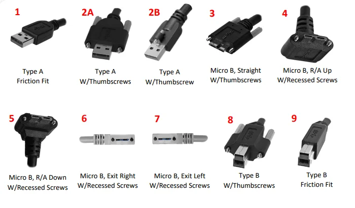 Cavo USB A 3 Bit Maxx con connettore A frizione di tipo A per cavo robotico/catena portacavi A Micro B dritto con viti A levetta collegare