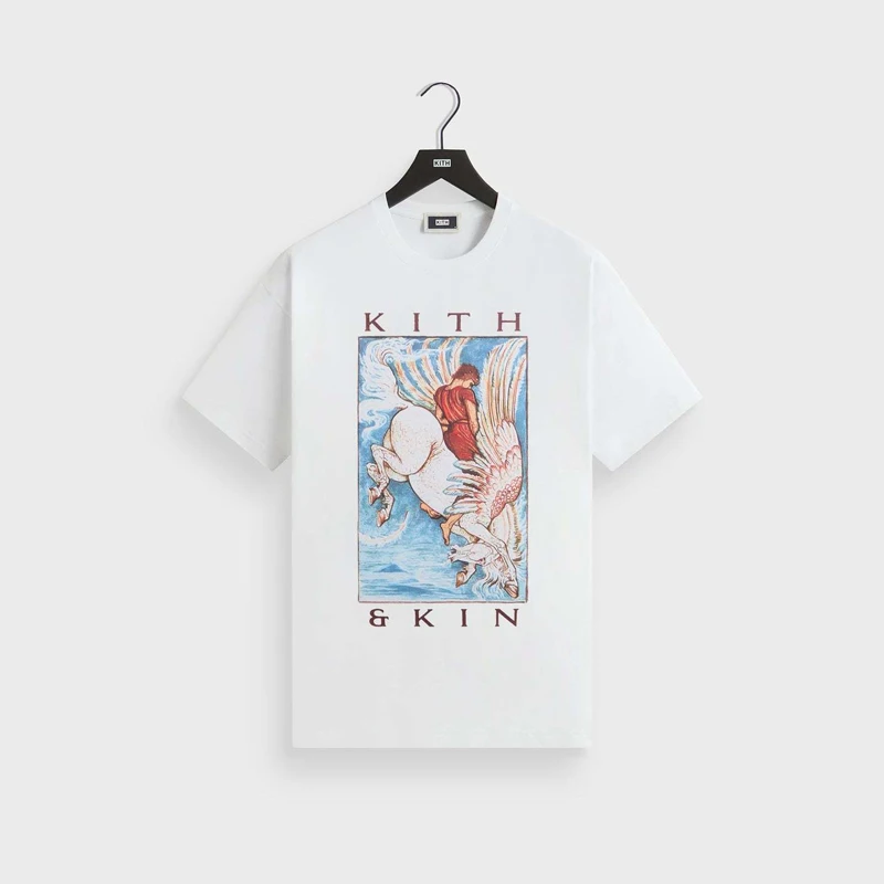Pegasus Print KITH T Shirt Men Women Streetwear Short Sleeve High Quality Daily Loose Cotton T-shirt Tops Tee