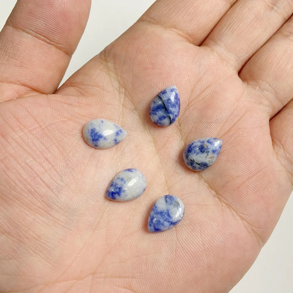 Wholesale 10pcs Natural Stone Cabochon Flat Patch Waterdrop Amethysts Cabochon For Making Ring Earring Brooches DIY Accessori