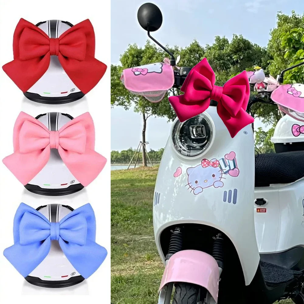 

Helmet Bowknot Decoration Washable Fabric Motorcycle Helmet Bowknot Trace-free Durable Electric Vehicle Decoration Headwear