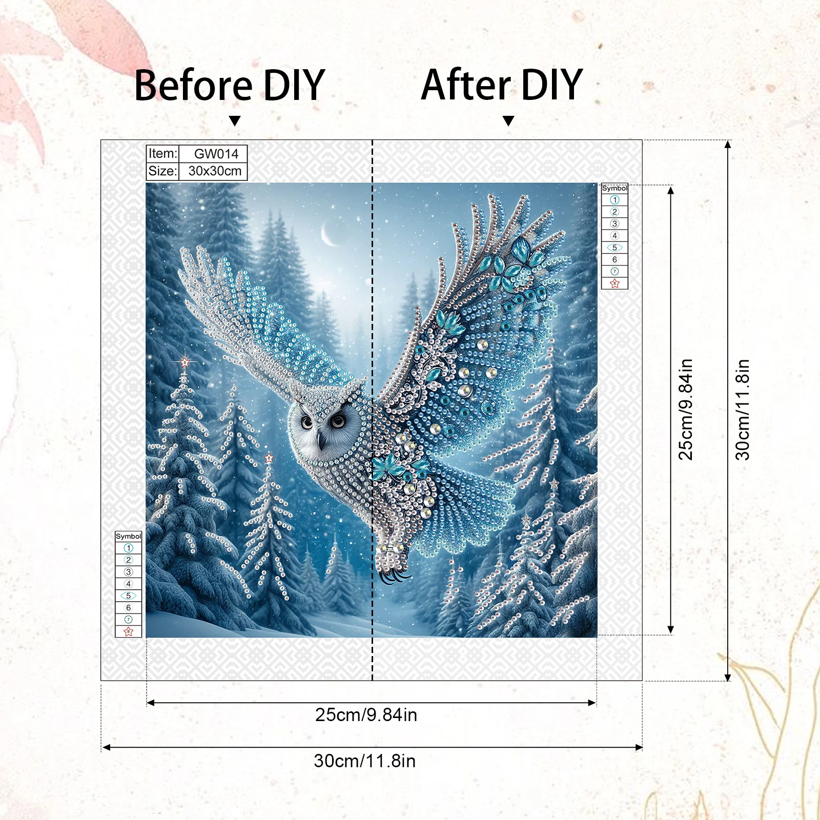 Kit de pintura de diamante 5D DIY, decoración de búho, mosaico de diamantes alienígenos, manualidades de regalo, decoración del hogar y pared