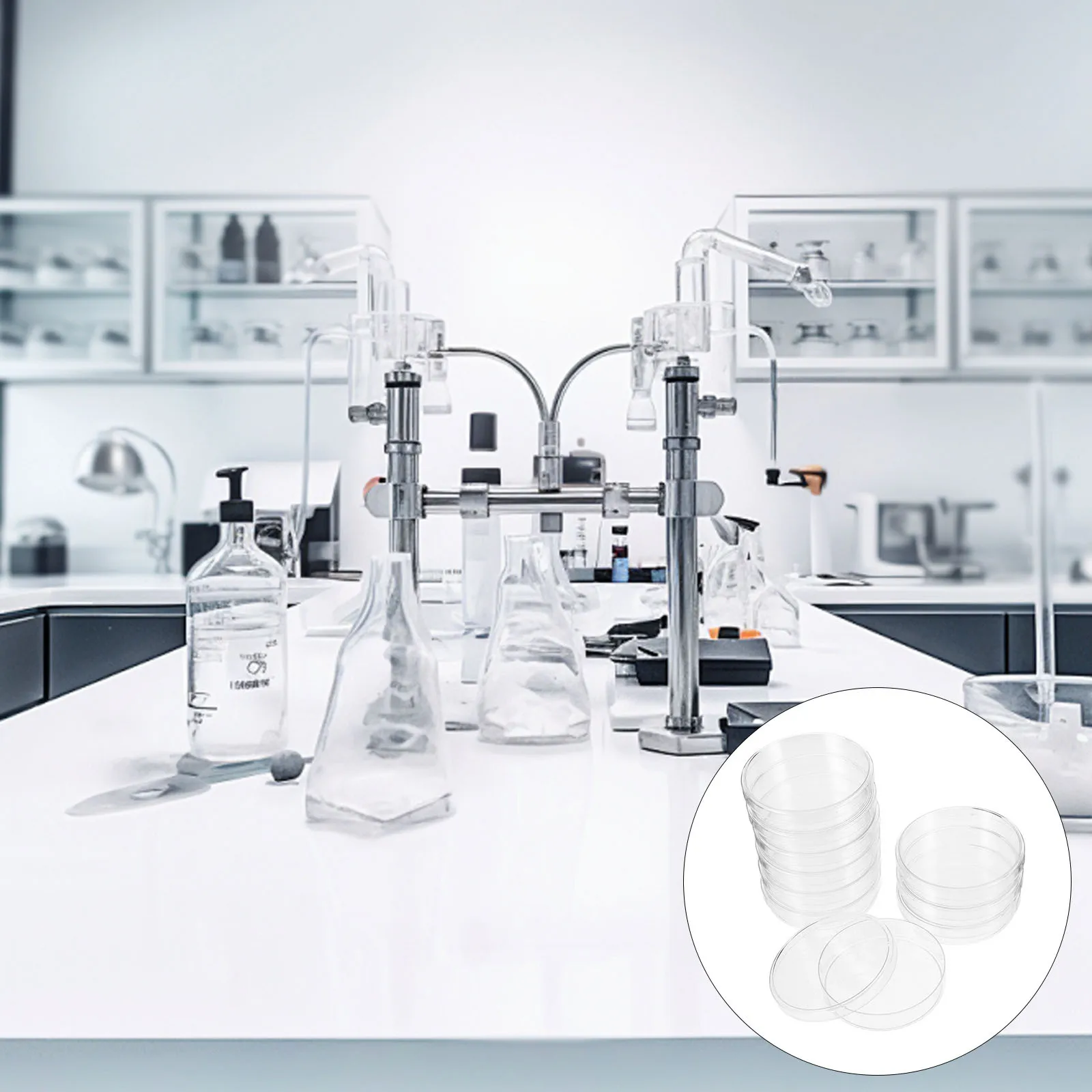 

10pcs Petri Dishes 90Mm X 20Mm Cell Culture Dish Transparent Flat Bottom Lab Analysis Plate For Science Experiment Agar Mycology