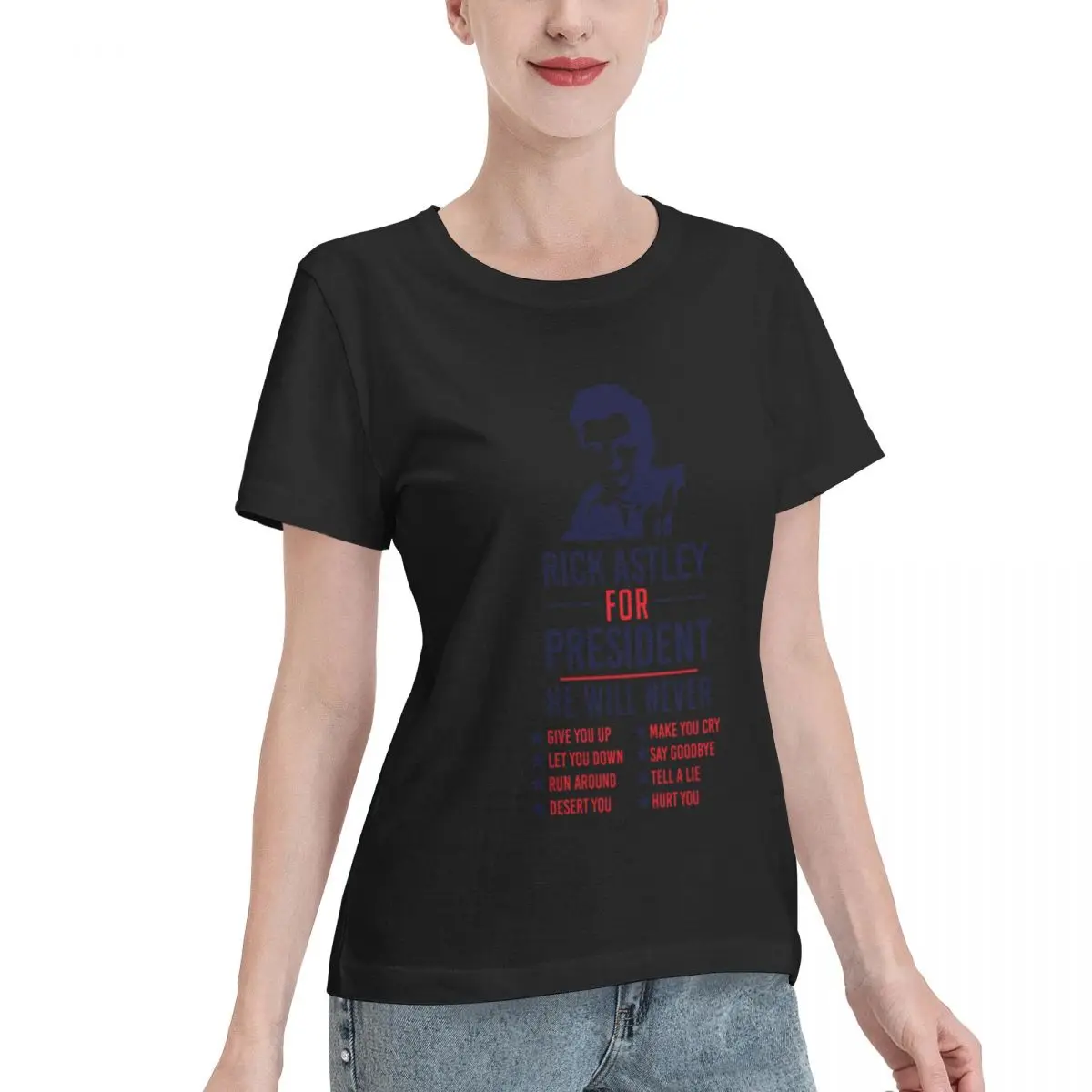 Hot Sale Rick Astley For President Women's T-shirt Home Wear Wear Resistant Top