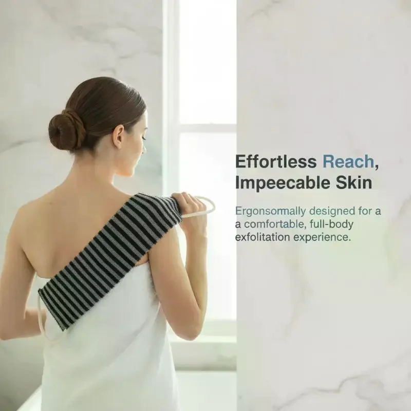 Stretchable Exfoliating Back Scrubber Belt Bath Washcloth Deep Cleansing for Men Women Home Spa Daily Skincare Use