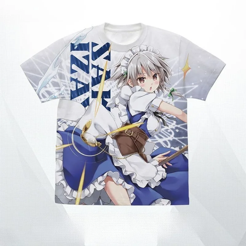 Touhou Project Sakuya Izayoi Reimu Hakurei Short-sleeved T-shirt Men Women Unisex Loose Anime Clothes