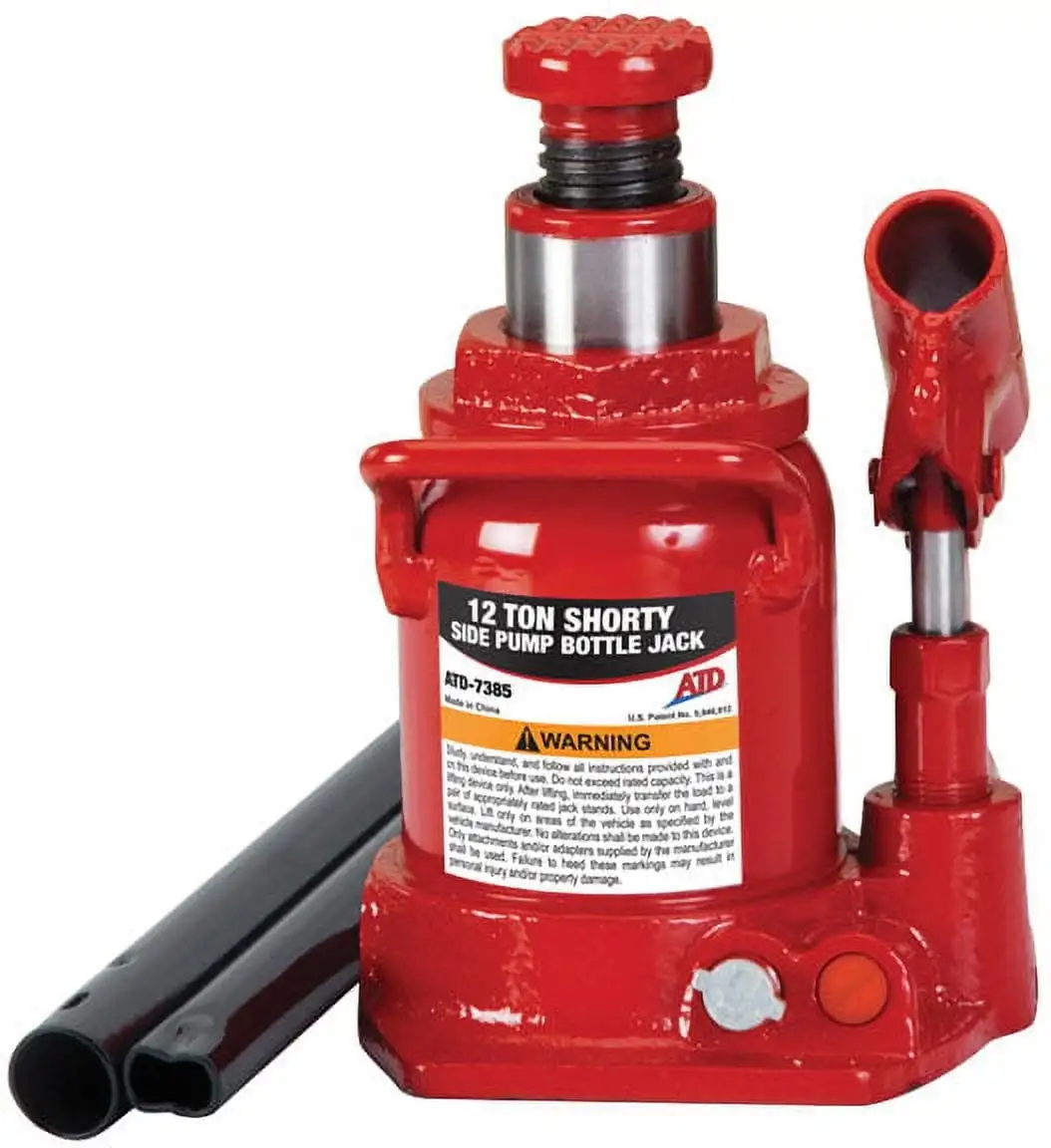 

12 Ton Heavy-Duty Hydraulic Side Pump Bottle Jack (Shorty Version) 7385W