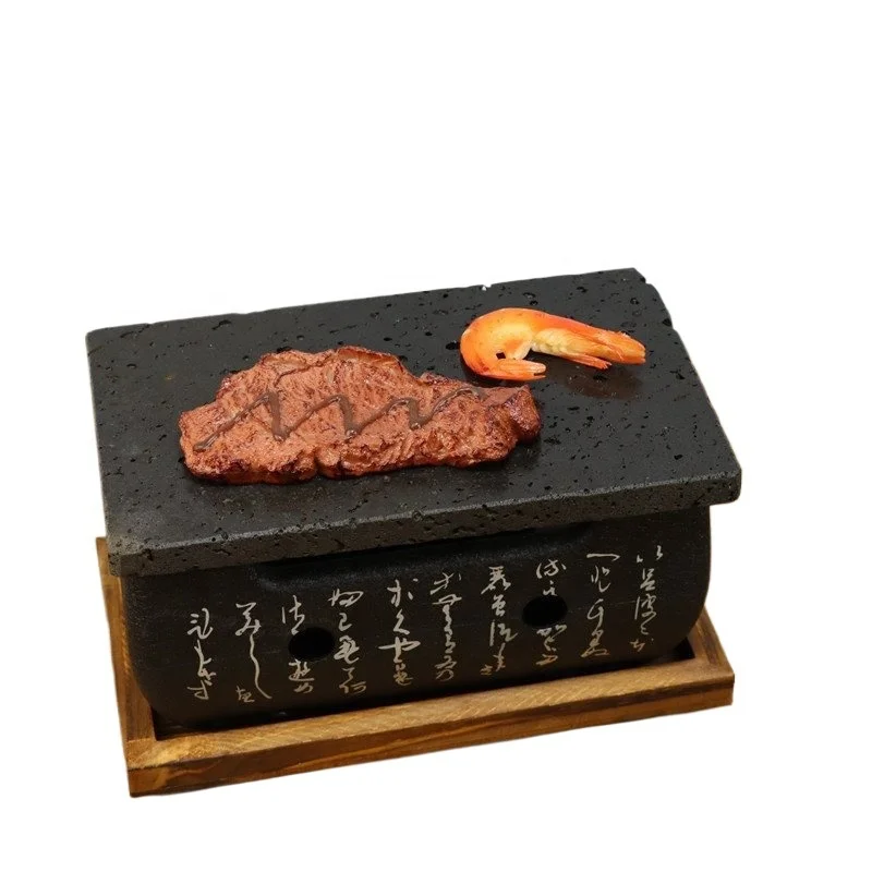 Hot Selling Tabletop BBQ Steak Stone Grill Stove Set Japanese Korean Style Cooking Stone