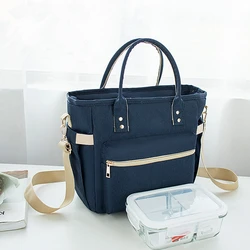 Sac à déjeuner thermique Oxford pour femmes, grande capacité, Portable, à bandoulière, Bento, glacière, fourre-tout, pique-nique