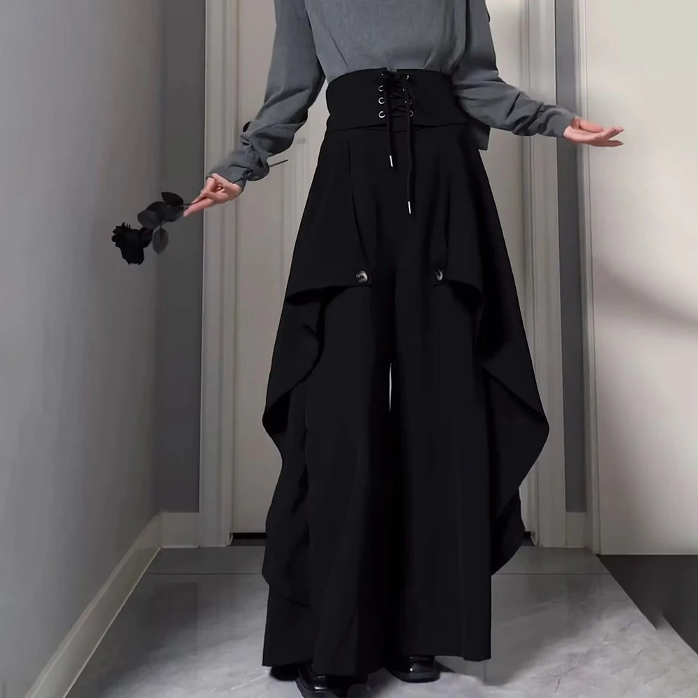 2026 Summer New Unisex High-Waisted Skirt Pants American Retro Fashion Trend High Street Loose Casual Niche Neutral Bottoms