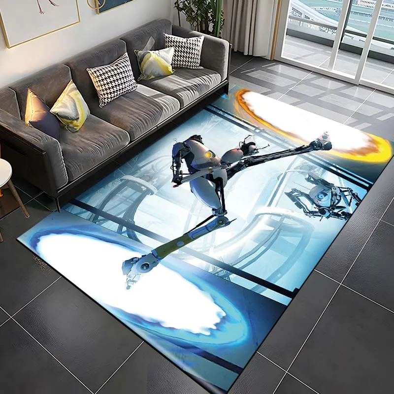 15 Sizes Aperture P-Portal 2 Pattern Artwork Carpet Bedroom Living Room Carpet Kitchen Floor Mat Home Decor Non-Slip Floor Mat