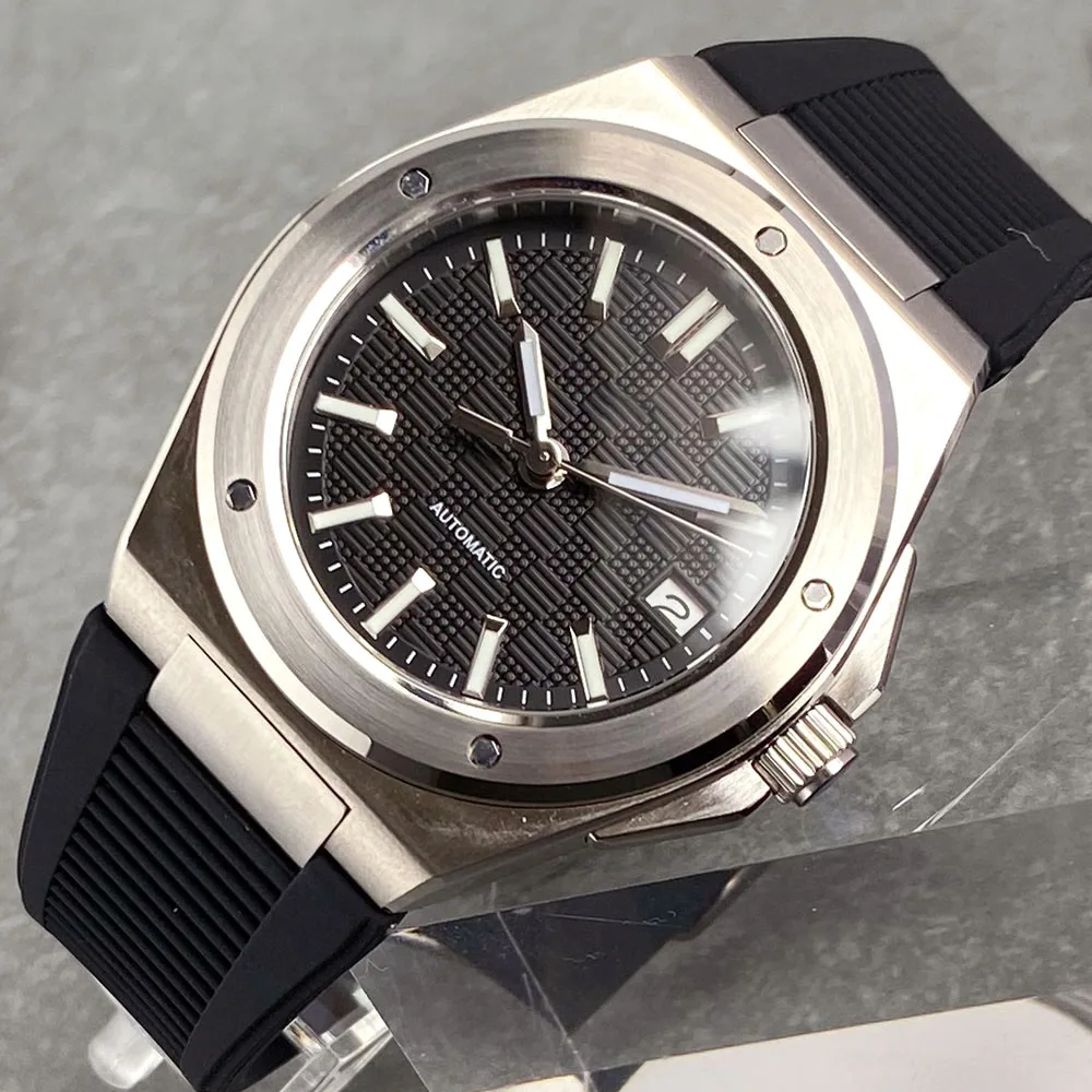 Tandorio ใหม่สีดําหรูหราธุรกิจวิศวกรสไตล์ผู้ชายนาฬิกา Sapphire Glass 100 M กันน้ํา NH35A อัตโนมัตินาฬิกา