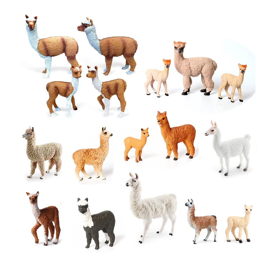 Realistic Farm World Alpaca Animal Model Figures Llama Toy Figurine Zoo Education Collection Home Decor Playset Kids Gifts