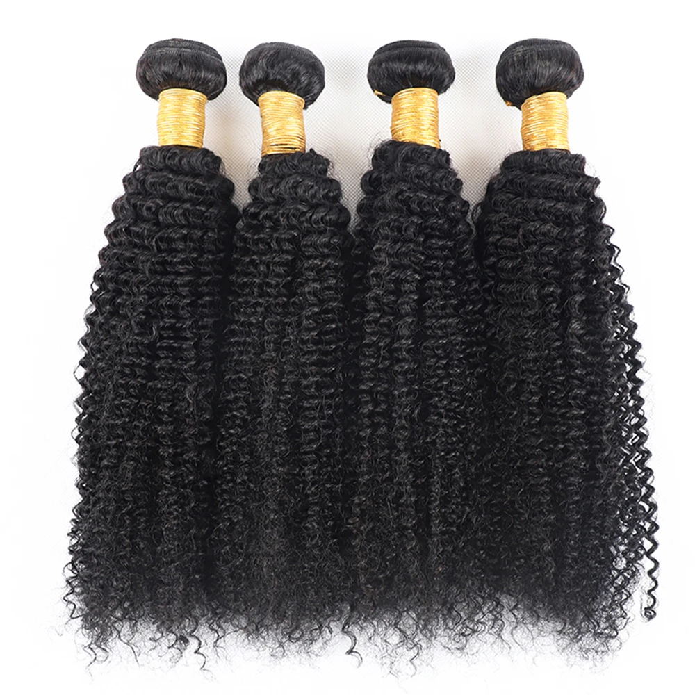 Human Hair Bundles With Closure Brazilian Kinky Curly Raw 3 4 Bundles With 4x4 5x5 HD Lace Closure Weave With 13x4 Frontal