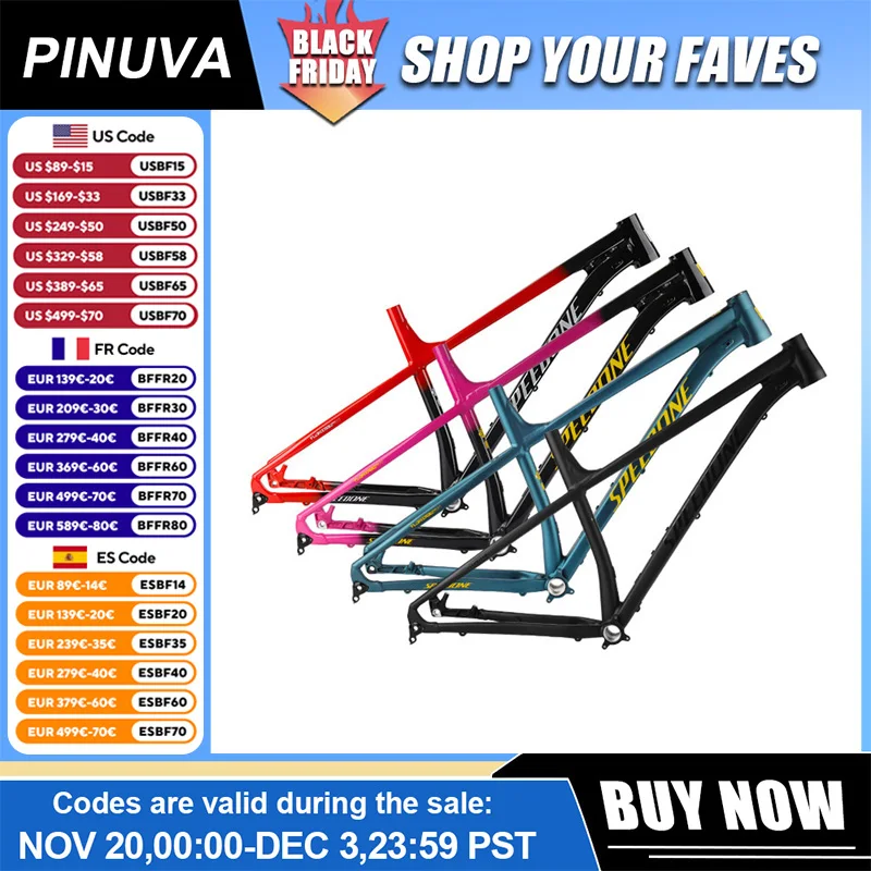 

29 Inch Mountain Bike Frame Aluminum Alloy Boost Thru Axle Bicycle Frames Multiple Colors XC Racing Off Road Cycling Accessories