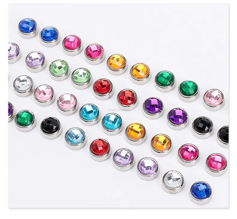 Runde Strass-Schnalle Elastische Schnürsenkel für Sneaker Bunte Diamant-Verschluss Flache Schnürsenkel Ohne Binden für Kinder und Erwachsene – Detail 5