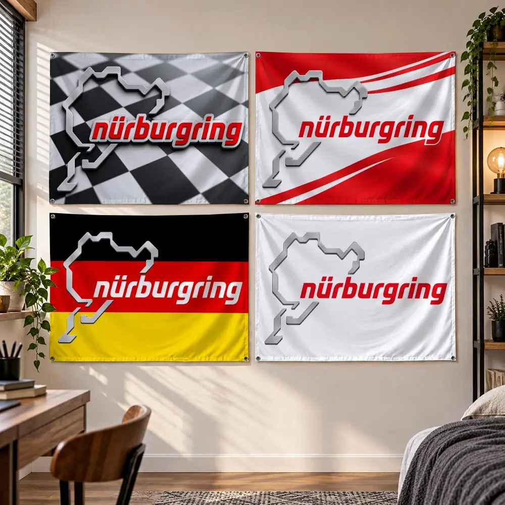 Motorsport N-Nurburgring Flag Flags Banner Decor for Bedroom,Garden,Party,Club,Gaming Room,Indoor Outdoor