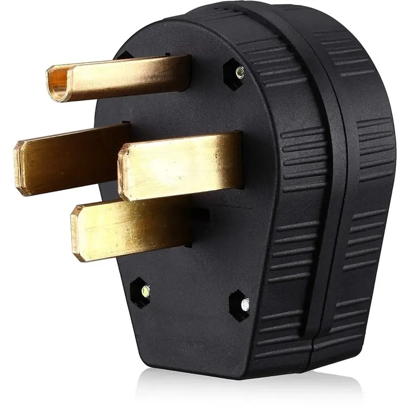 AB34-14-50P Power Plug, 50-Amp 4-Prong 125-250V Straight Blade Male Plug For Dryer RV Generator US Plug