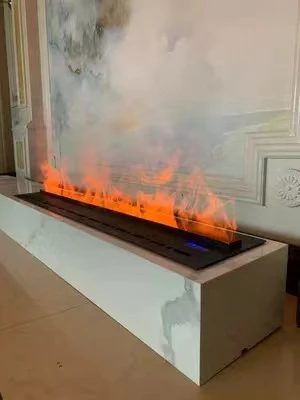 1500W 3D Water Vapor Electric Fireplace, Digital LED Steam Fireplace with Realistic Sound Effects for Indoor Home Decor
