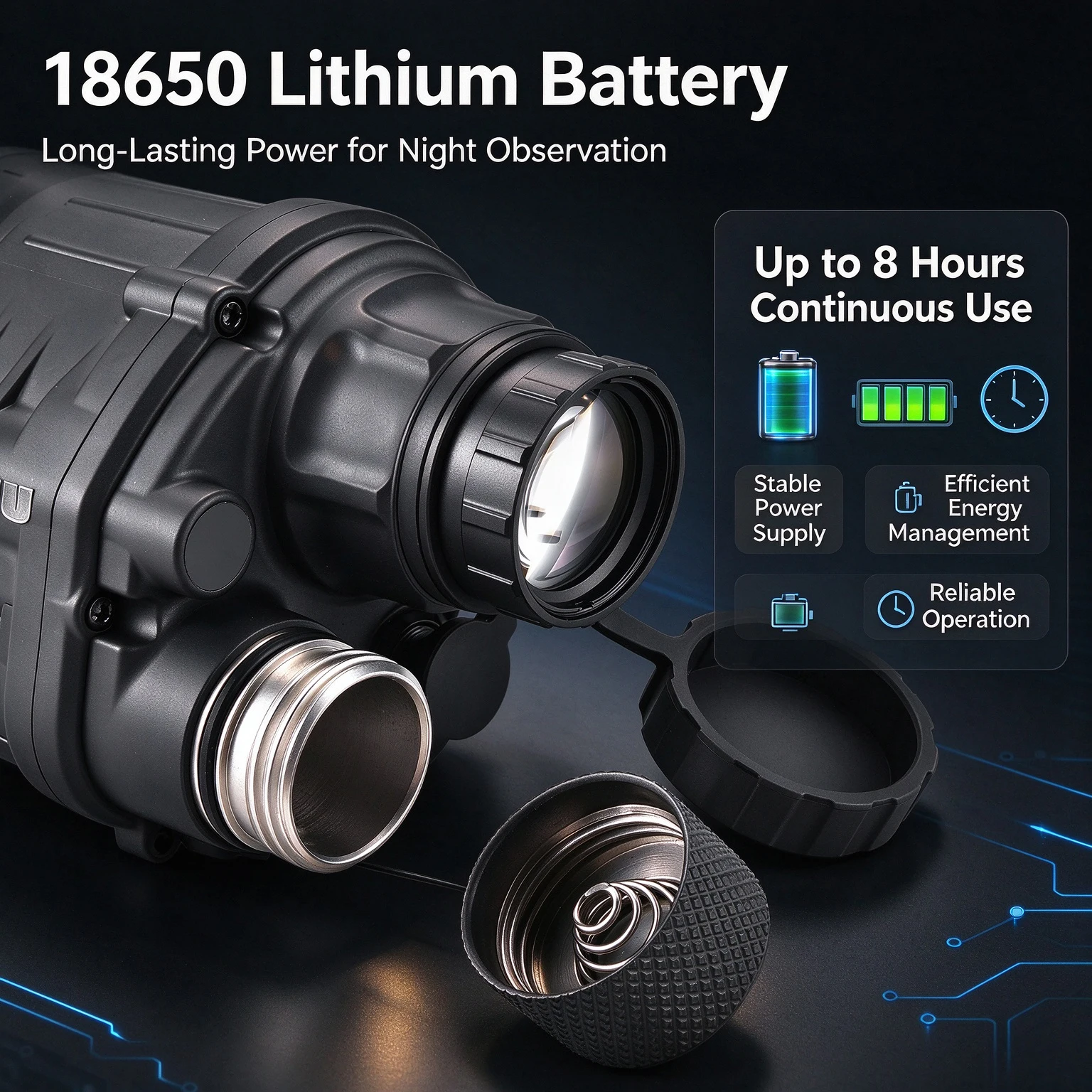 ZIYOUHU YL Head-Mounted Night Vision Monocular, AI Enhanced HD Day/Night Scope for Border Patrol Security & Field Work