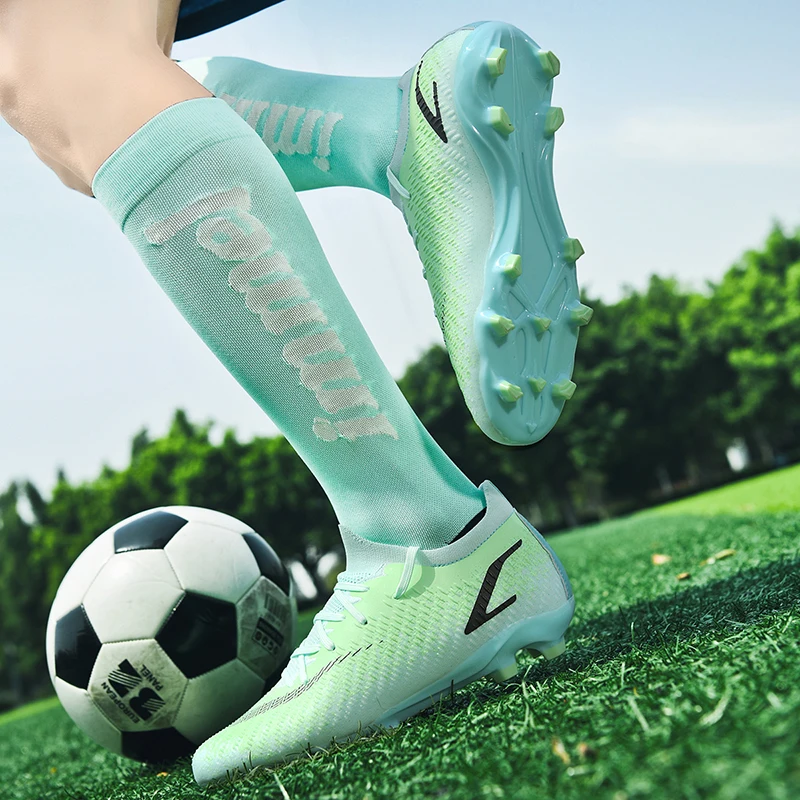 รองเท้าฟุตบอล LiXingMing สำหรับผู้ชาย สีน้ำเงิน TF/AG รองเท้าฟุตบอลสำหรับมืออาชีพ วัยรุ่น ฝึกซ้อมกลางแจ้ง รองเท้าสตั๊ดสำหรับสนามหญ้า รองเท้าฟุตบอลเด็ก ขายตรง