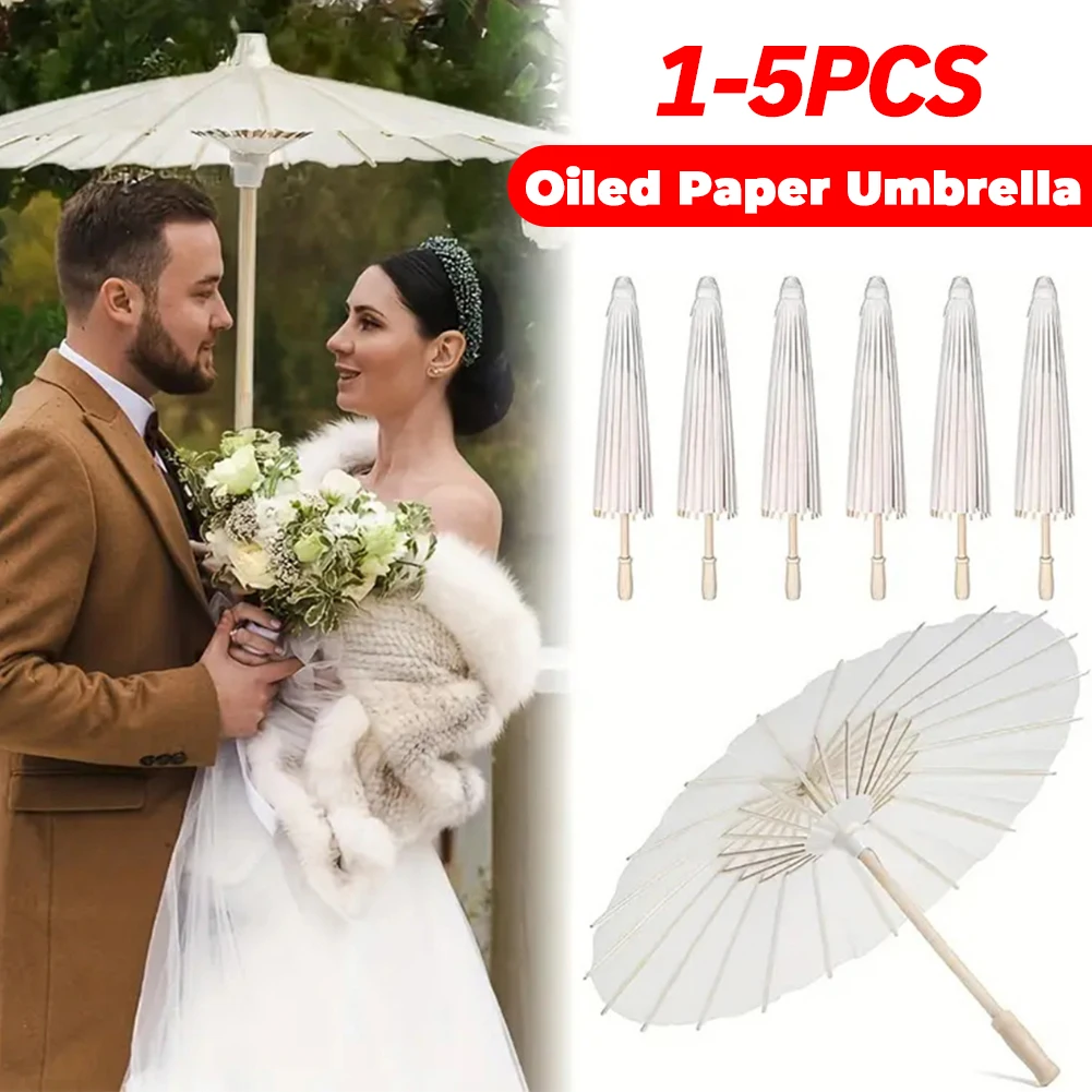 8-1PC 60cm Papier Sonnenschirm Chinesische Hochzeit Papier Regenschirme DIY Weiß Regenschirm Fotografie Requisiten Sonnenschirm Sommer weiß Party Braut